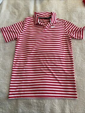 Nike Dri-Fit Clemson Ladies Polo Shirt Size Medium Red and White